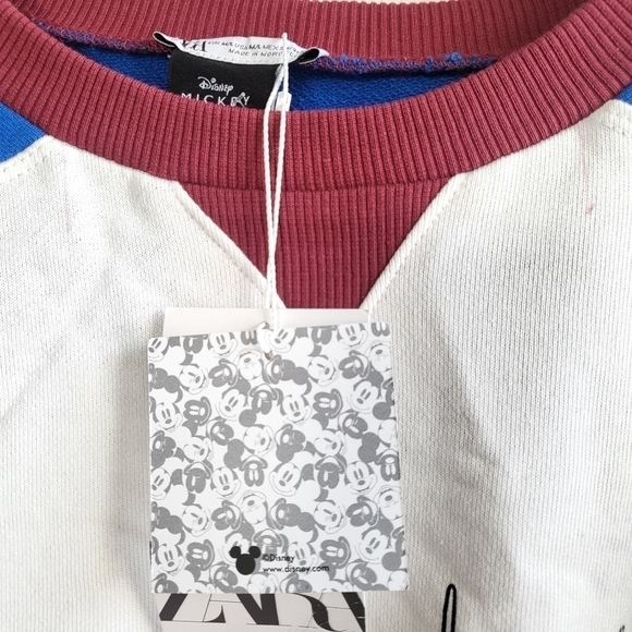 New Zara Disney Mickey Mouse Short Sleeve Shirt Sweater Mini Dress NWT Size M/L - Picture 16 of 16